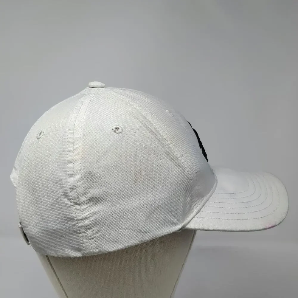 adidas Baseball Cap White One Size Strapback Embroidered Logo Athletic Sport Hat